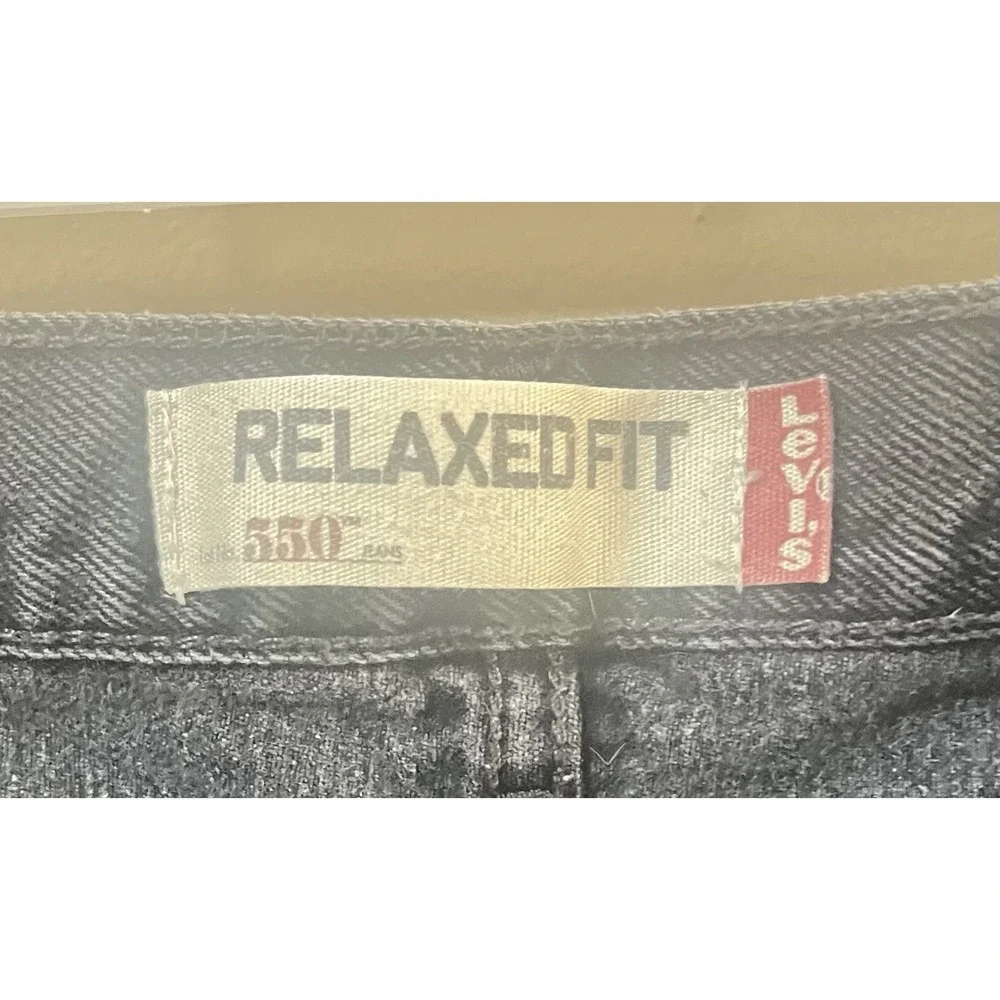 VTG Y2K 2007 Levis‎ 550 Black Jeans 41x28 Distressed Baggy Skater Grunge Goth